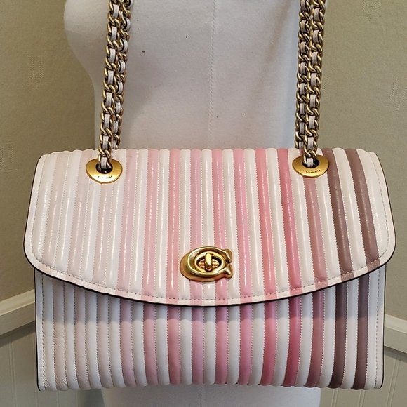 Coach Quilted Parker Bag Ombre Stripe - Picture 1 of 16